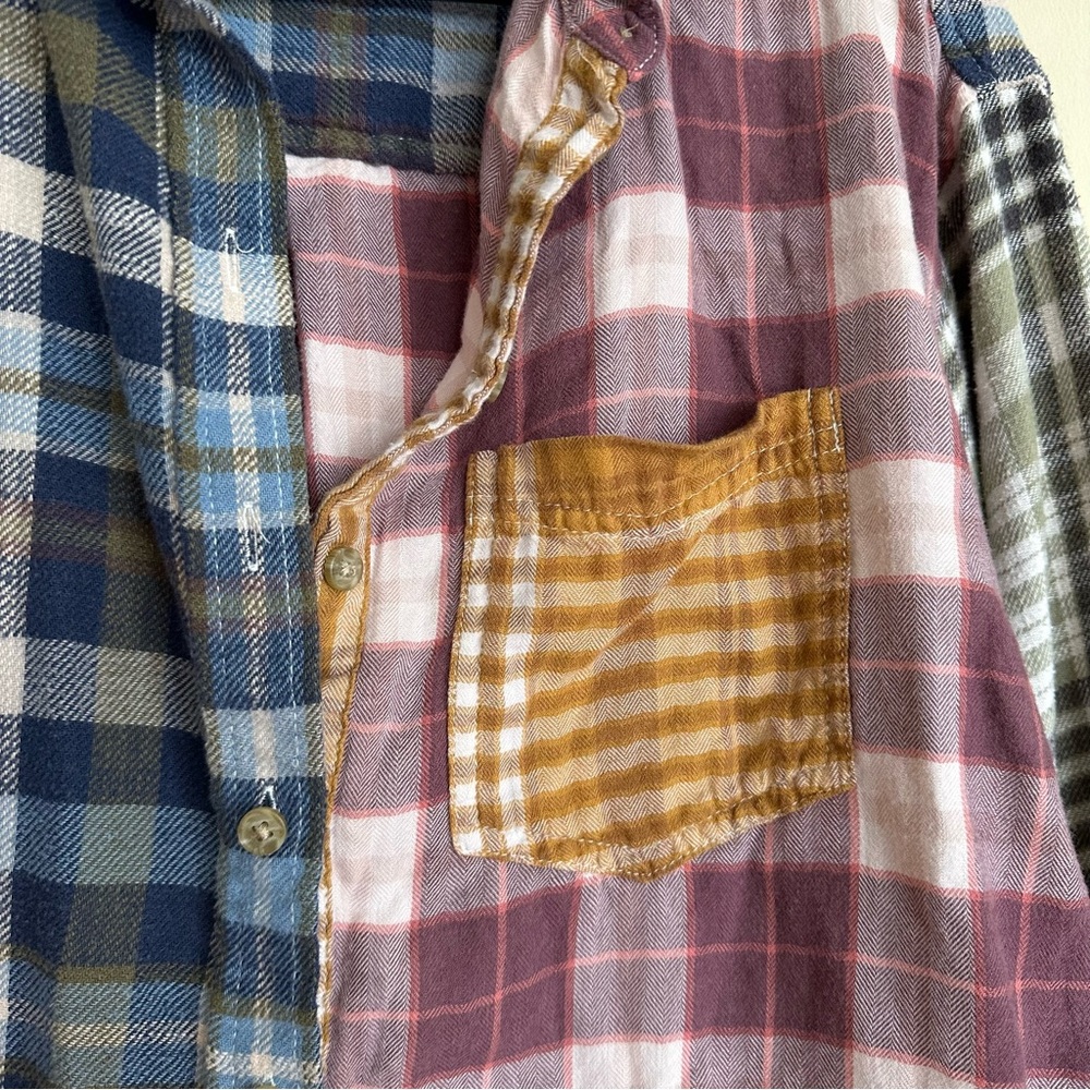 American Eagle Cropped Patchwork Flannel - image 2